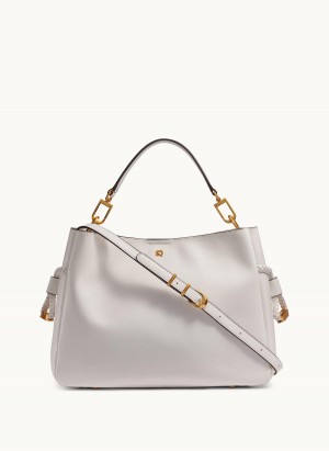 Donna Karan Bellerose Satchel White | USA_DK33402