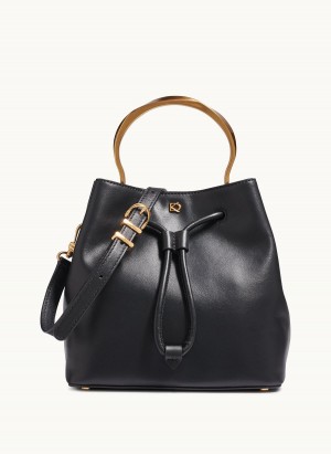 Donna Karan Lawrence Bucket Satchel Black | USA_DK69499