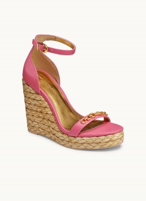 Donna Karan Yulissa Ankle Strap Espadrille Heels Rose | USA_DK10997