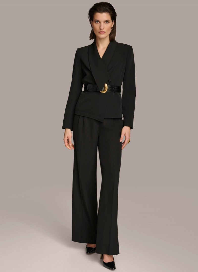 Donna Karan Belted Blazer Jacket Black | USA_DK97859