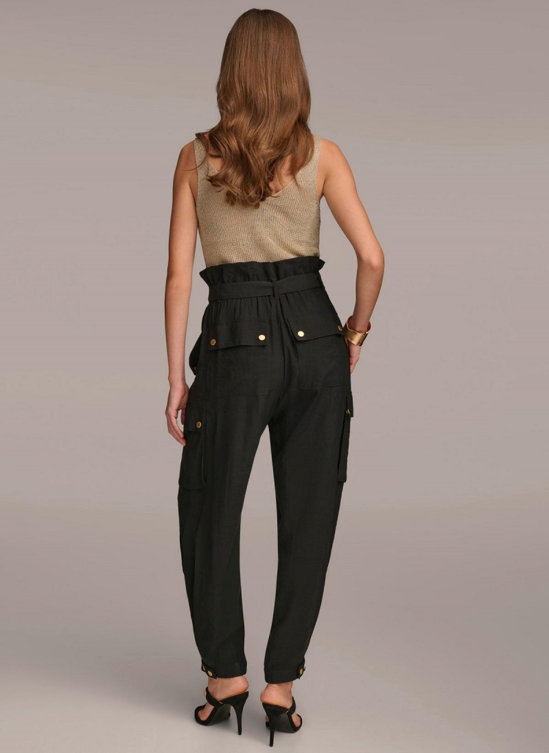 Donna Karan Belted Cargo Pants Black | USA_DK75995