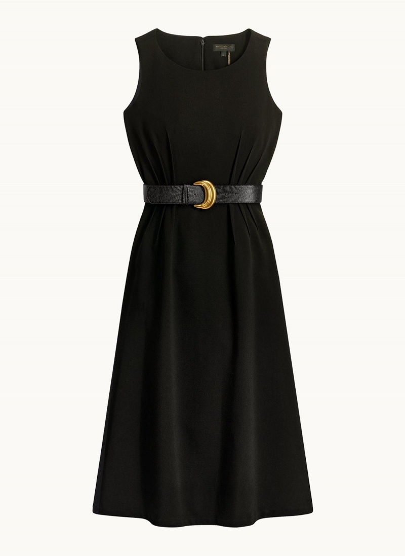 Donna Karan Belted Midi Dress Black | USA_DK71268