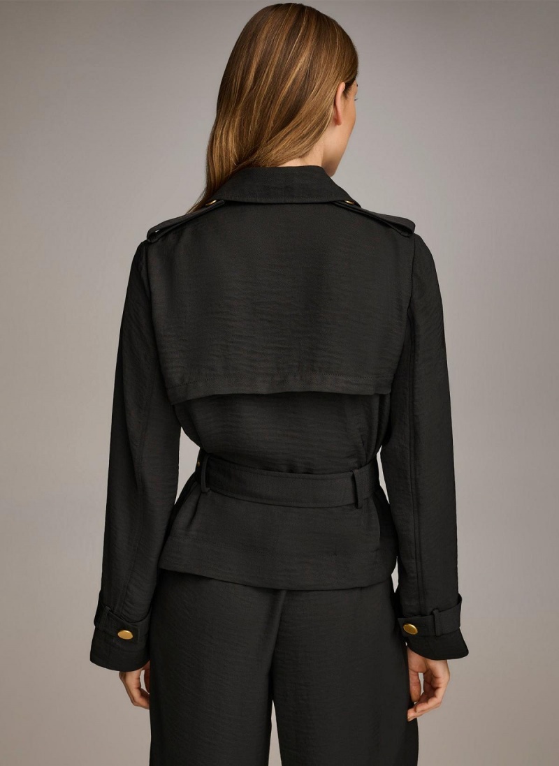 Donna Karan Double Breasted Blazer Jacket Black | USA_DK52191