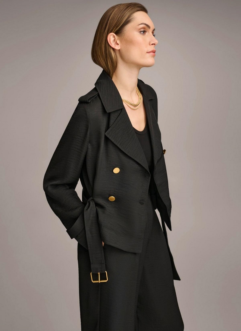 Donna Karan Double Breasted Blazer Jacket Black | USA_DK52191