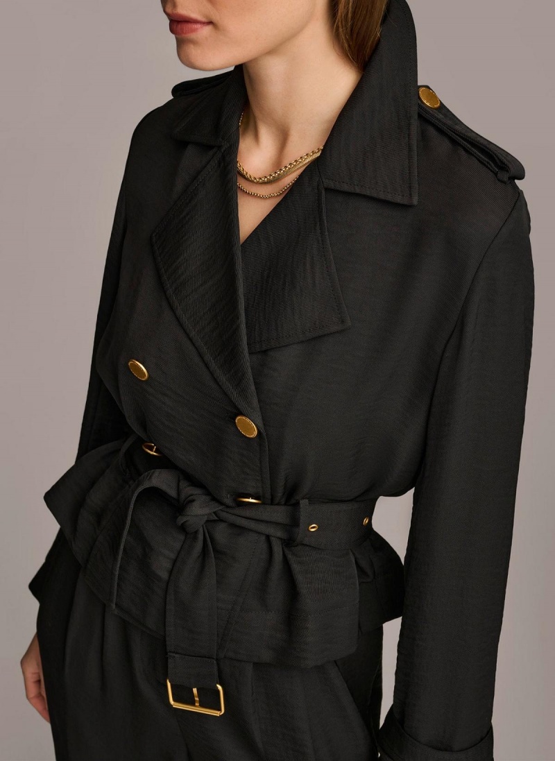 Donna Karan Double Breasted Blazer Jacket Black | USA_DK52191