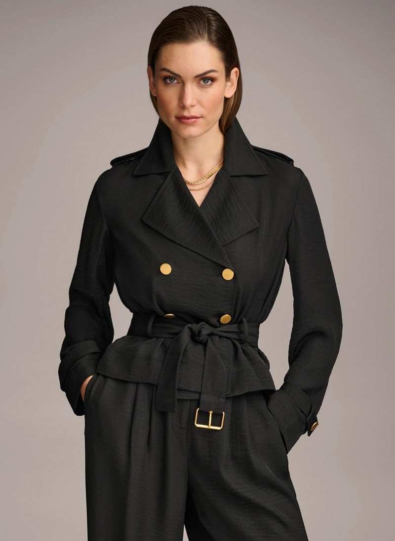 Donna Karan Double Breasted Blazer Jacket Black | USA_DK52191