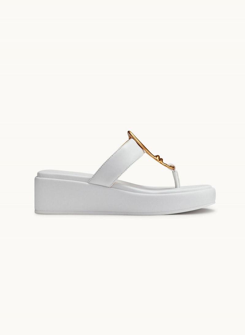 Donna Karan Harlyn Wedge Sandals White | USA_DK65178