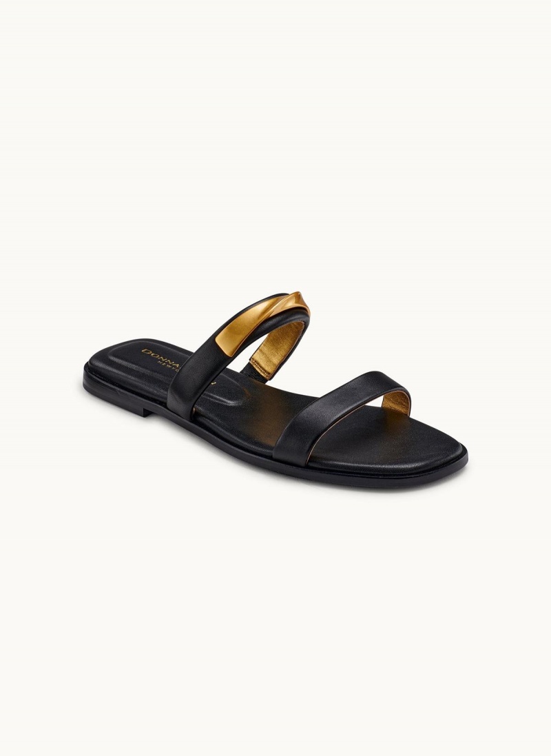 Donna Karan Harmoni Flat Sandals Black | USA_DK25565