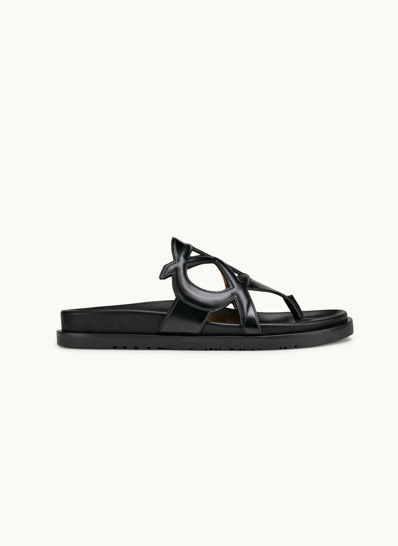 Donna Karan Hatsy Flat Sandals Black | USA_DK22549