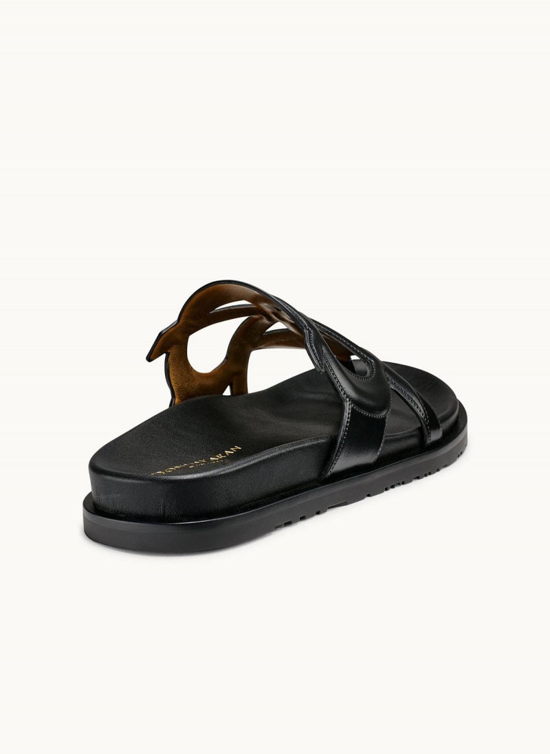 Donna Karan Hatsy Flat Sandals Black | USA_DK22549