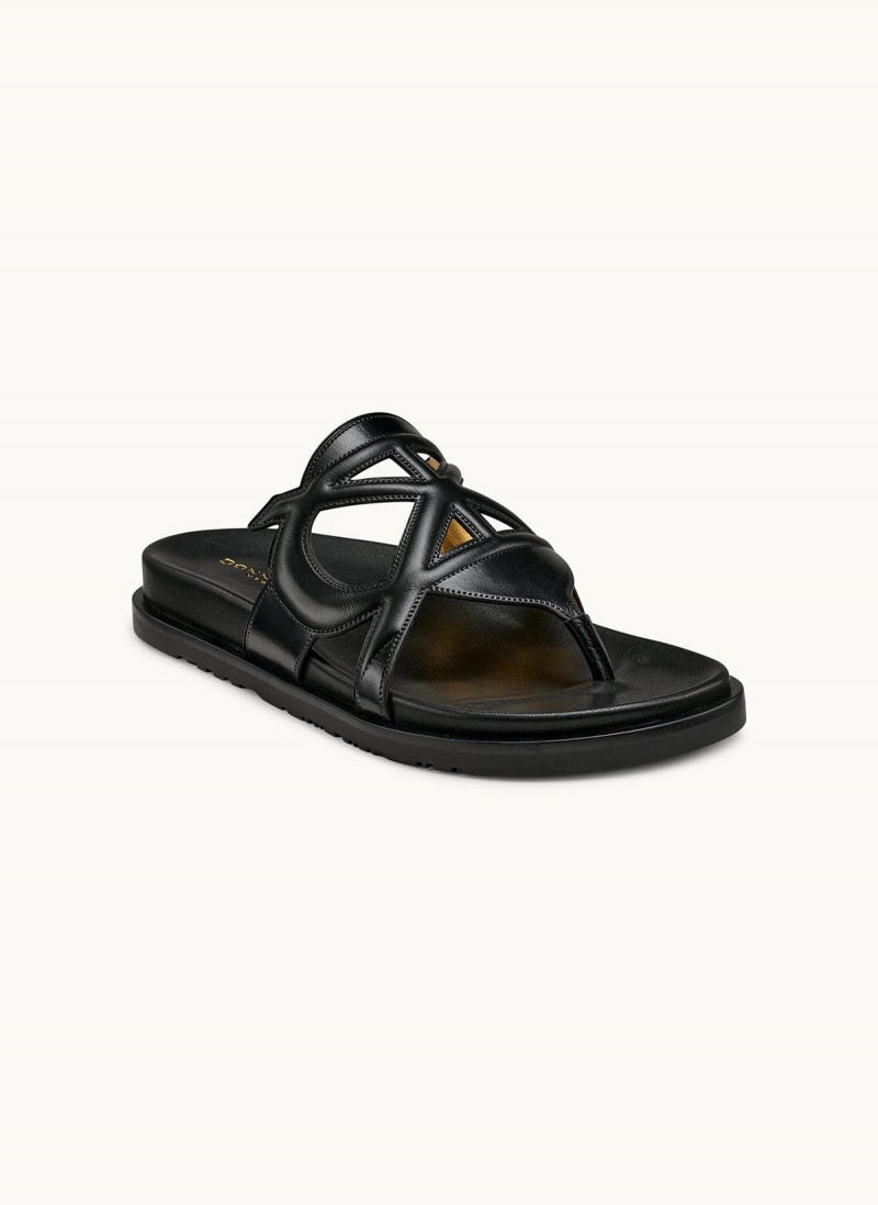 Donna Karan Hatsy Flat Sandals Black | USA_DK22549