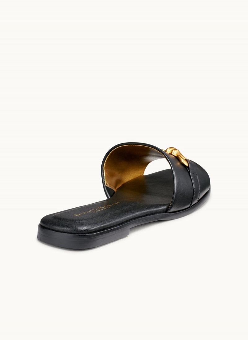 Donna Karan Haylen Flat Sandals Black | USA_DK32872