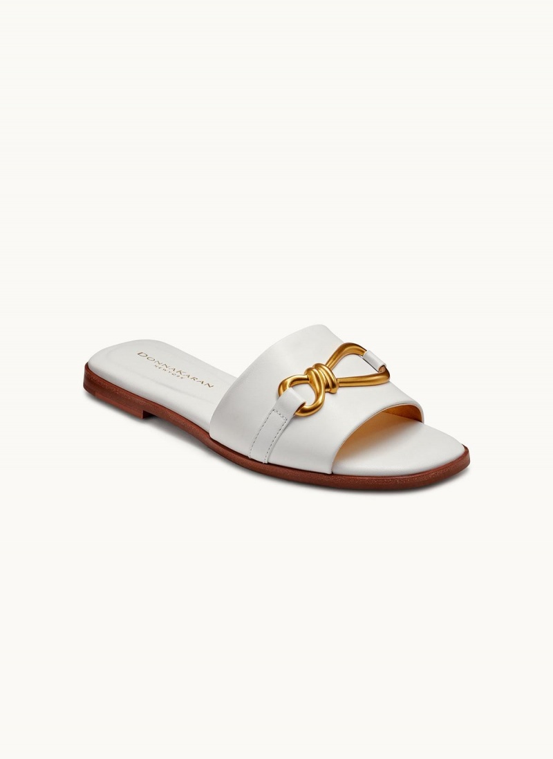 Donna Karan Haylen Flat Sandals White | USA_DK24490