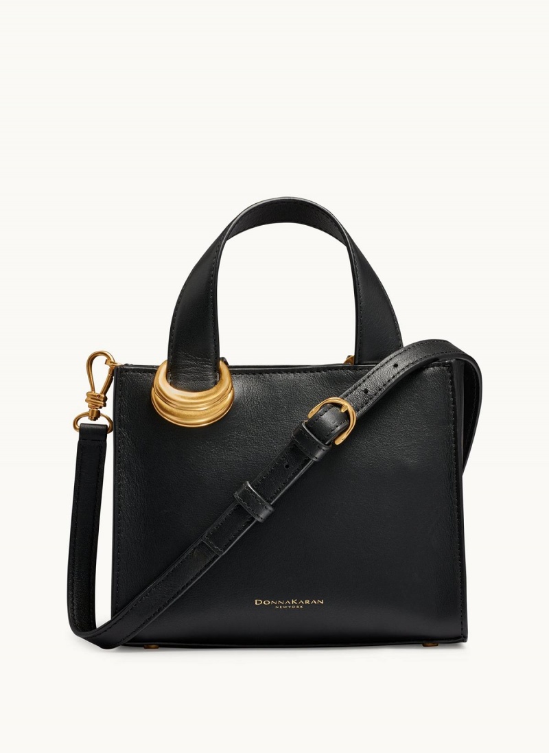 Donna Karan Hewlett Crossbody Bag Black / Gold | USA_DK97893