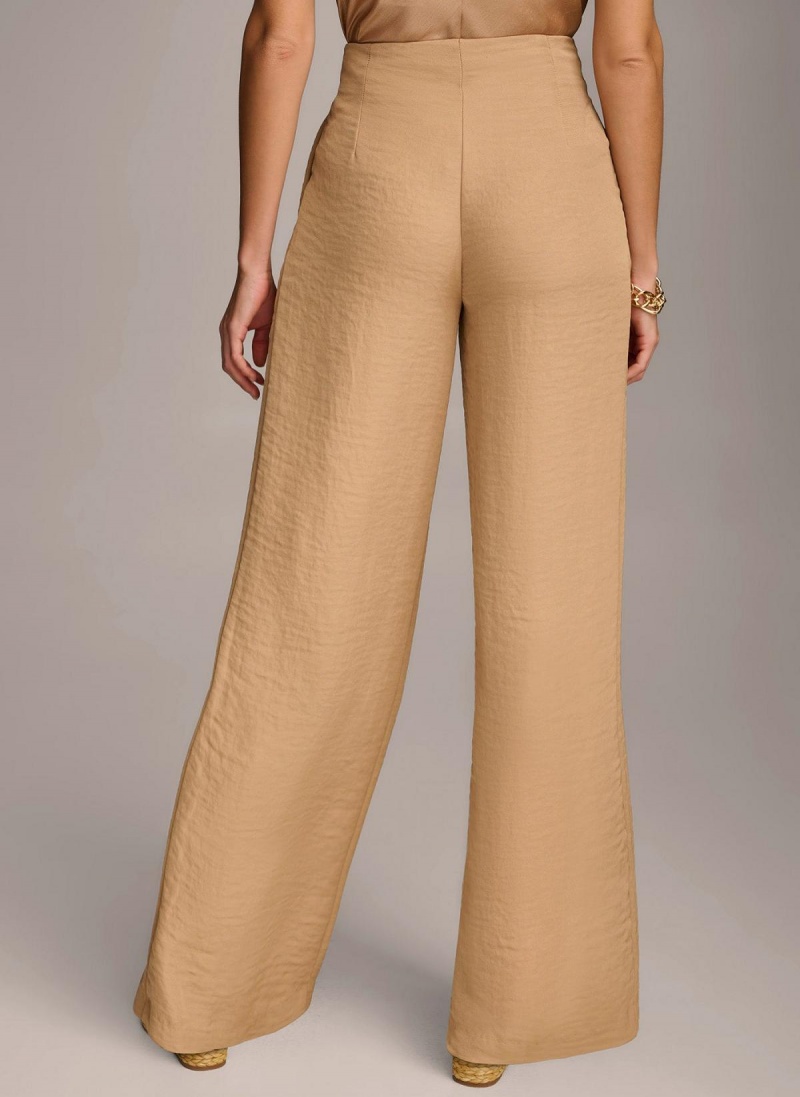 Donna Karan High Waisted Pants Brown | USA_DK65137