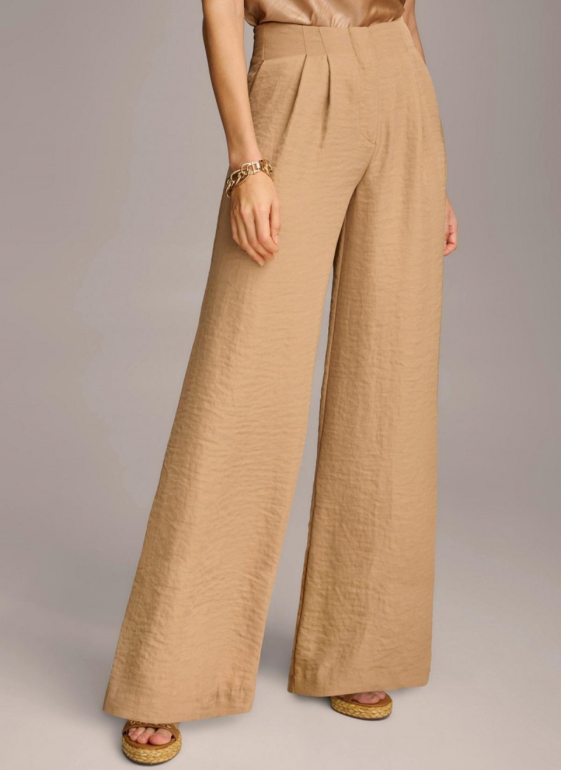 Donna Karan High Waisted Pants Brown | USA_DK65137