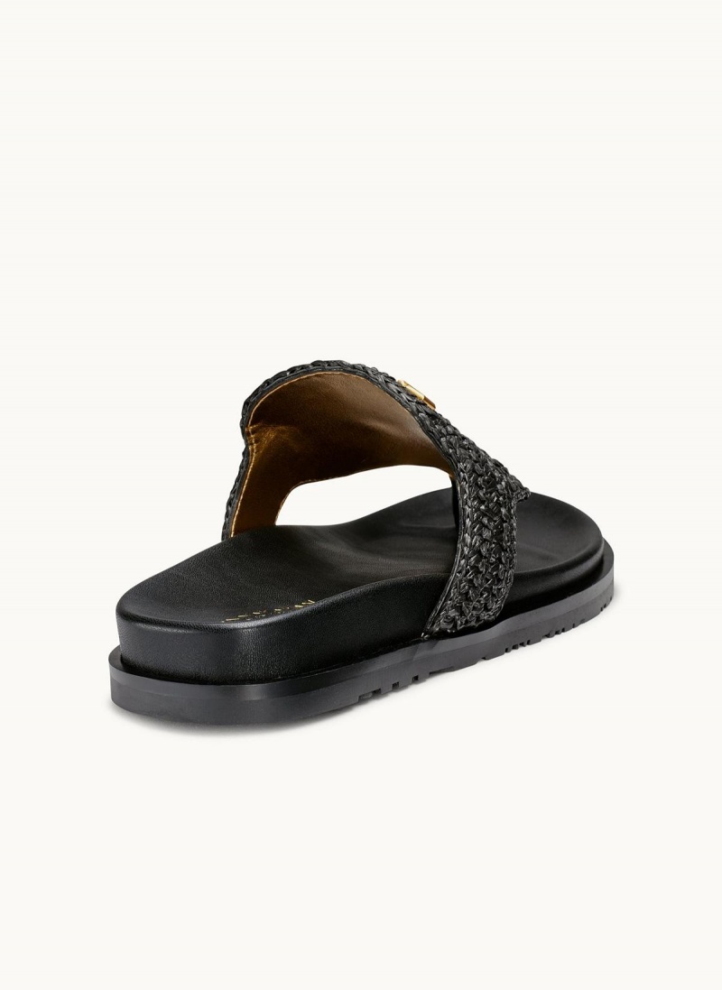 Donna Karan Hira Flat Sandals Black | USA_DK27213