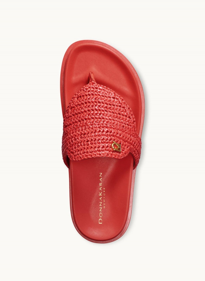 Donna Karan Hira Flat Sandals Red | USA_DK91520