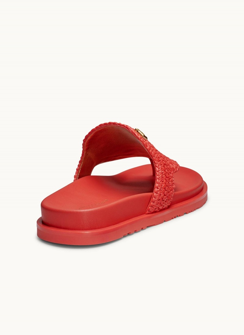 Donna Karan Hira Flat Sandals Red | USA_DK91520