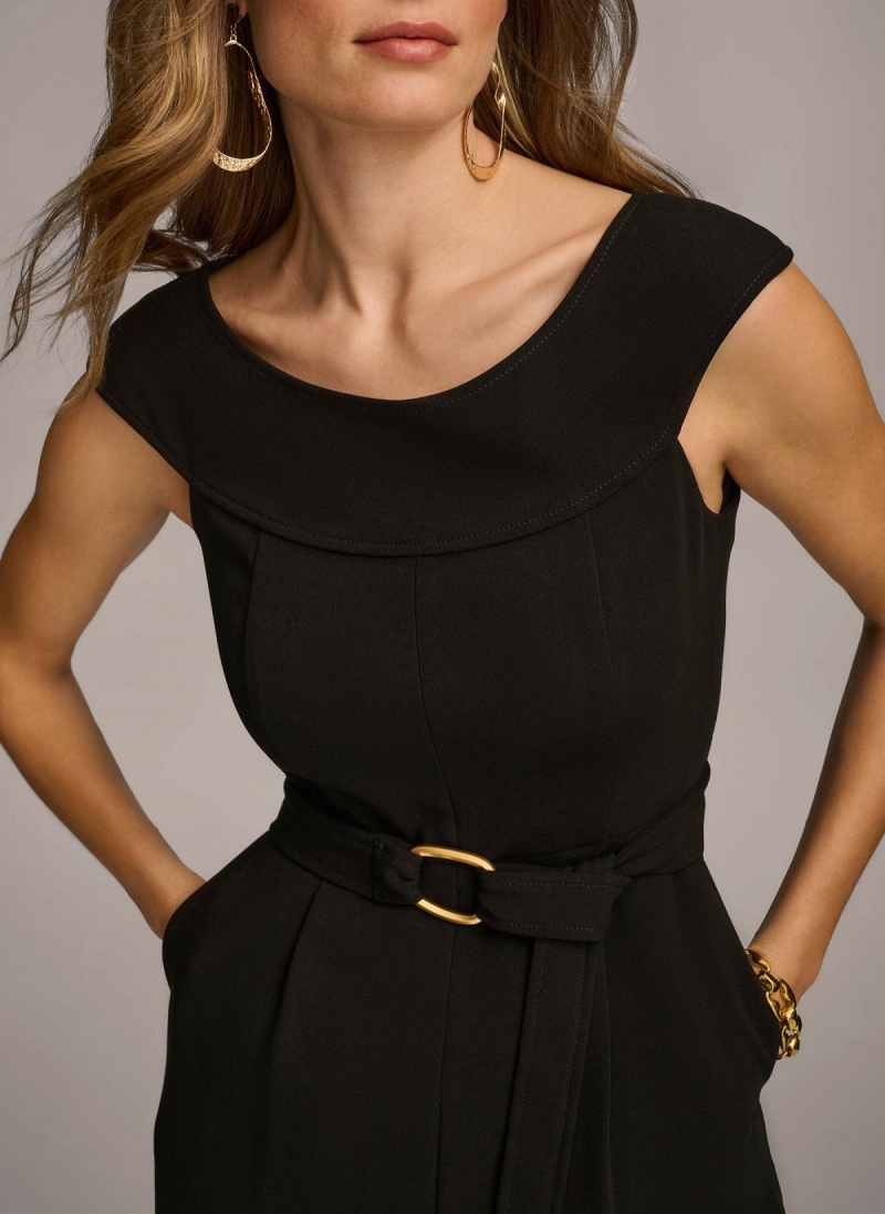 Donna Karan Jumpsuit With Hardware Belt Jumpsuit Black | USA_DK29021