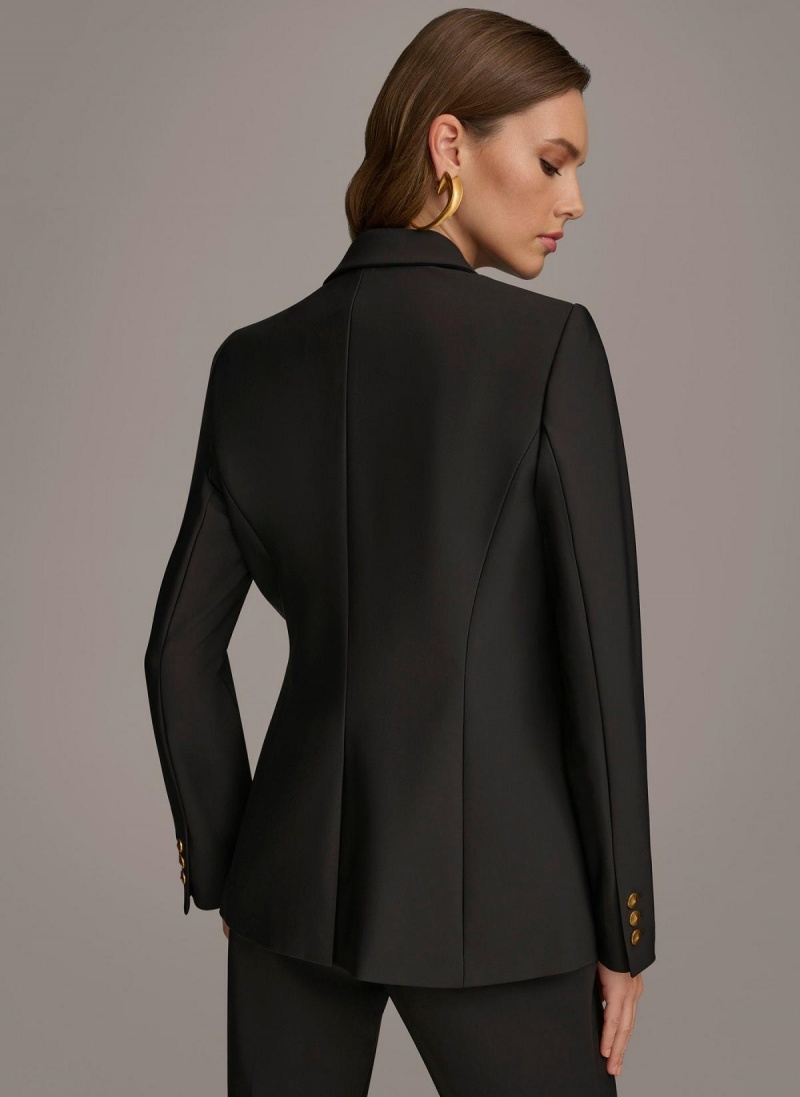 Donna Karan One Button Jacket Black | USA_DK19759