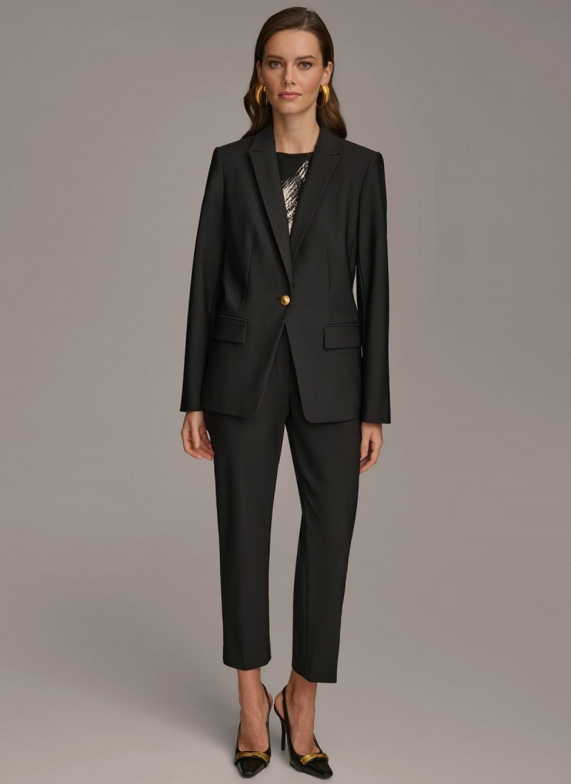 Donna Karan One Button Jacket Black | USA_DK19759