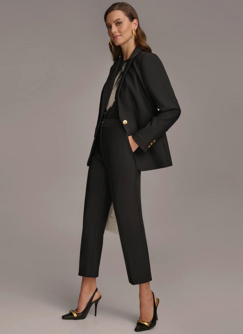 Donna Karan One Button Jacket Black | USA_DK19759