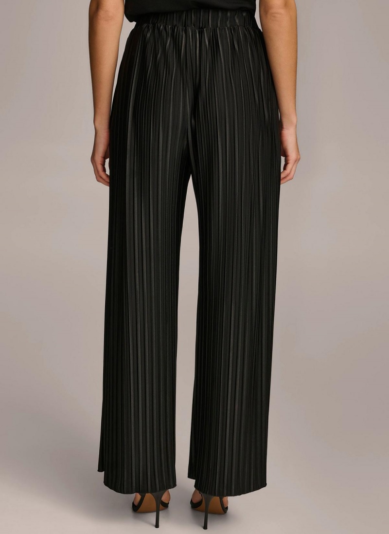 Donna Karan Pleated Pull On Pants Black | USA_DK43794