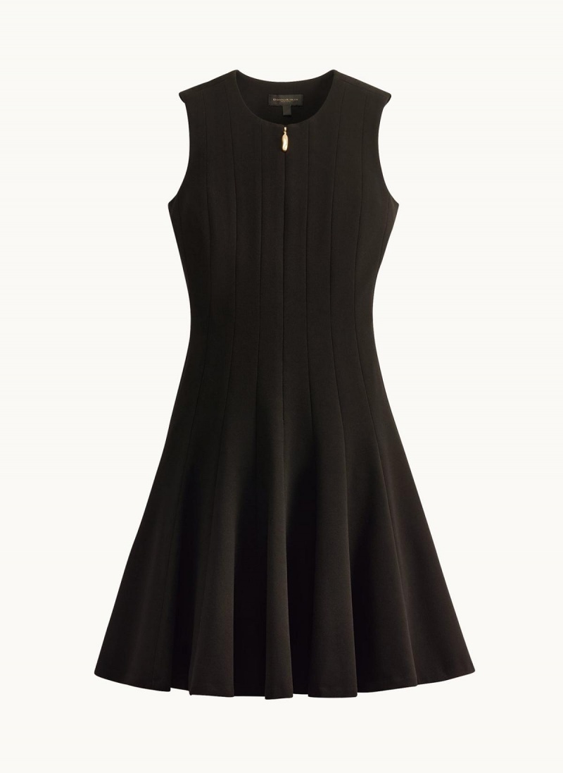 Donna Karan Pleated Skirt Dress Black | USA_DK86973