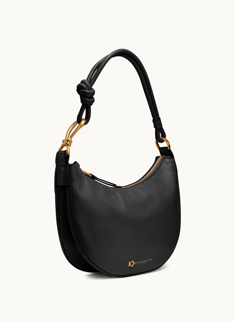 Donna Karan Roslyn Small Hobo Bag Black / Gold | USA_DK18963