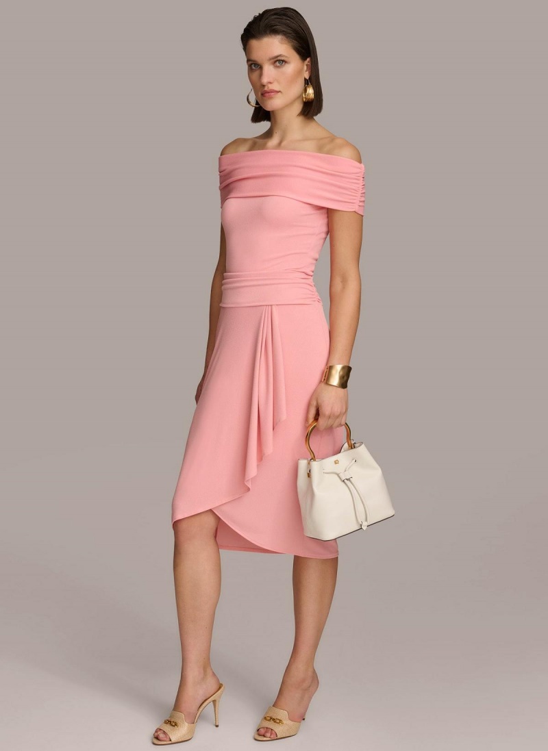 Donna Karan Ruched Skirt Pink | USA_DK75613