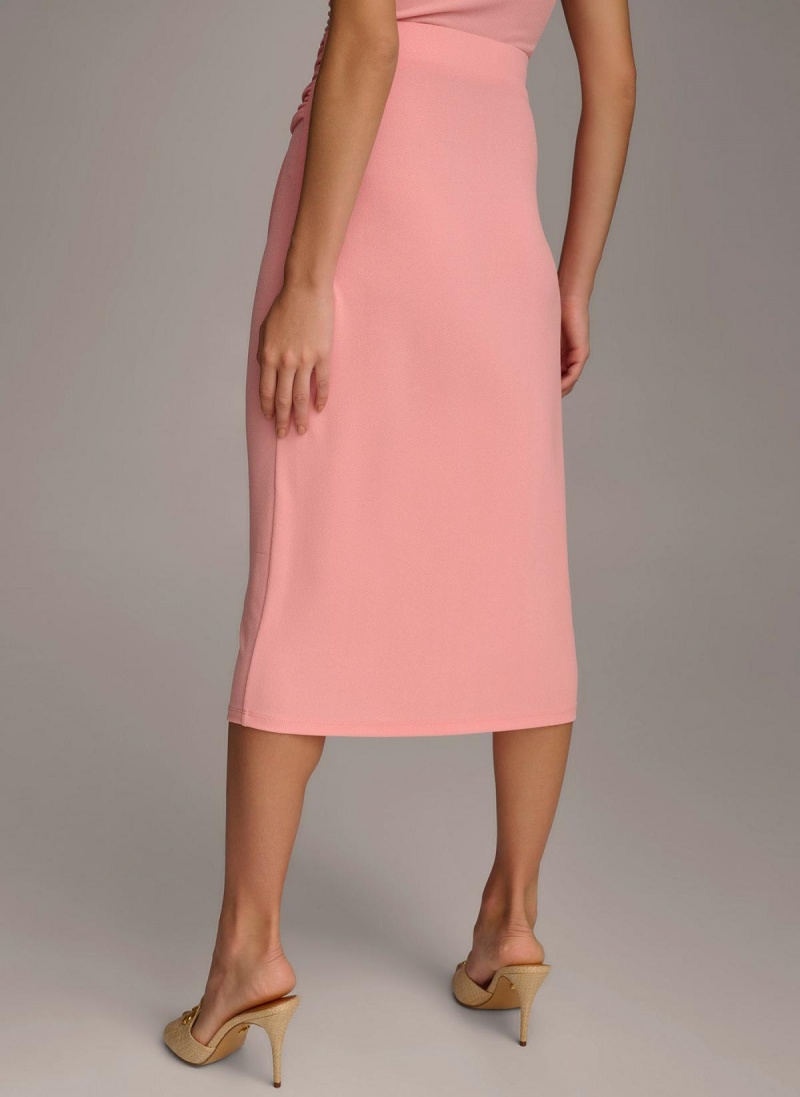 Donna Karan Ruched Skirt Pink | USA_DK75613