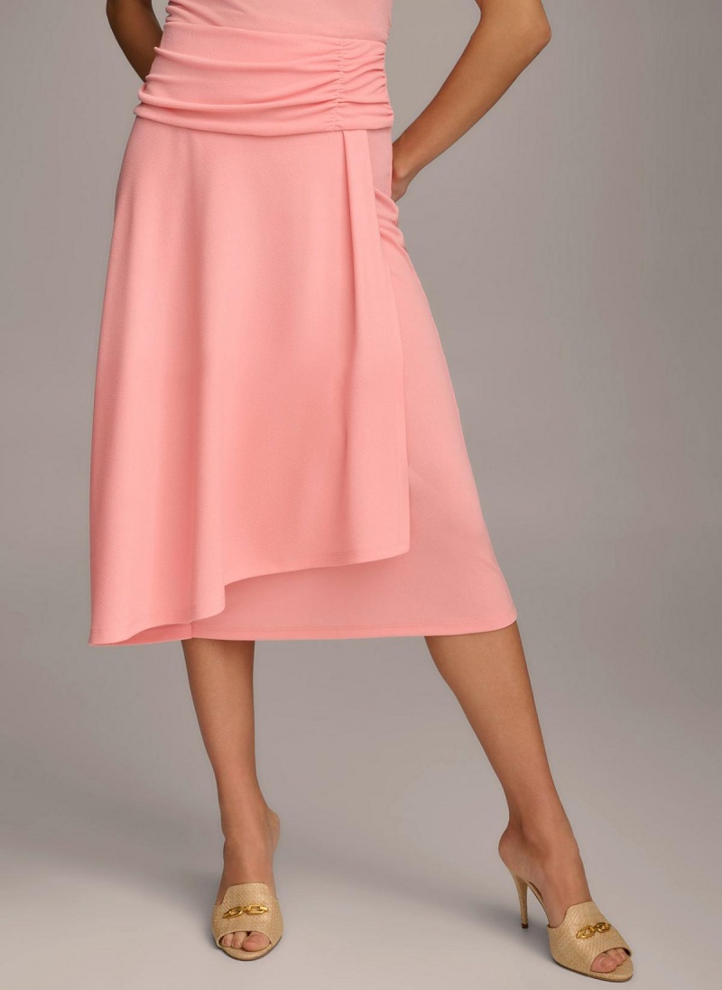 Donna Karan Ruched Skirt Pink | USA_DK75613