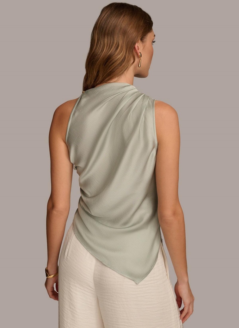 Donna Karan Ruched With Angled Hem Sweaters and Tops Grey | USA_DK47549