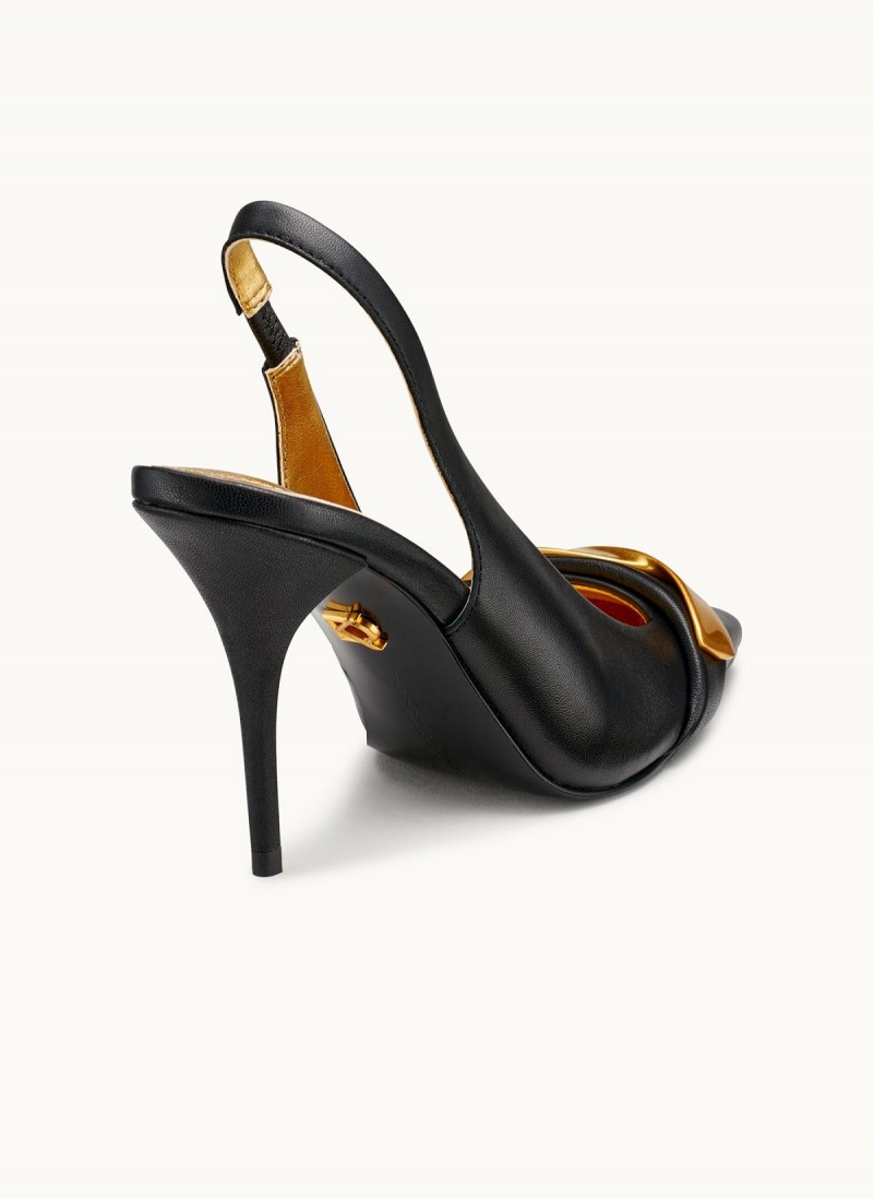 Donna Karan Sayer Slingback Heels Black | USA_DK17655