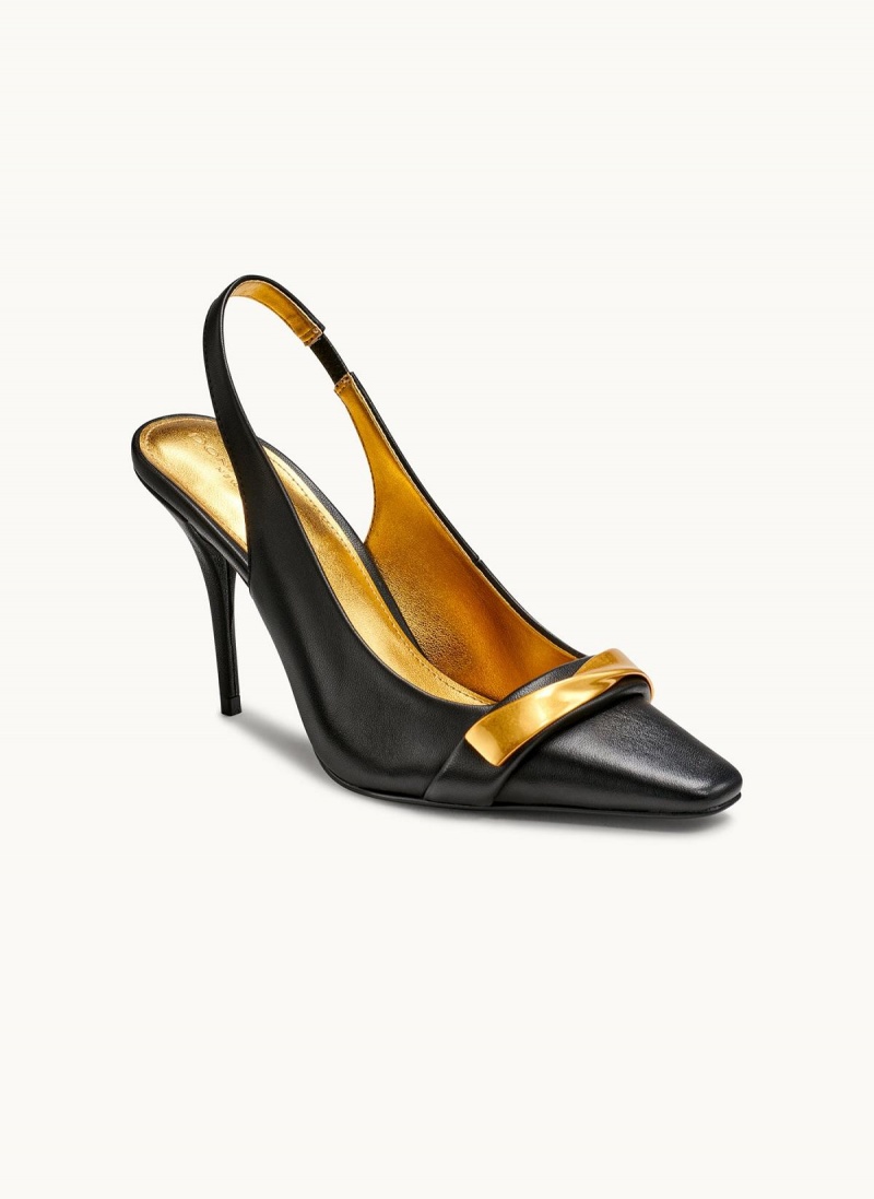 Donna Karan Sayer Slingback Heels Black | USA_DK17655