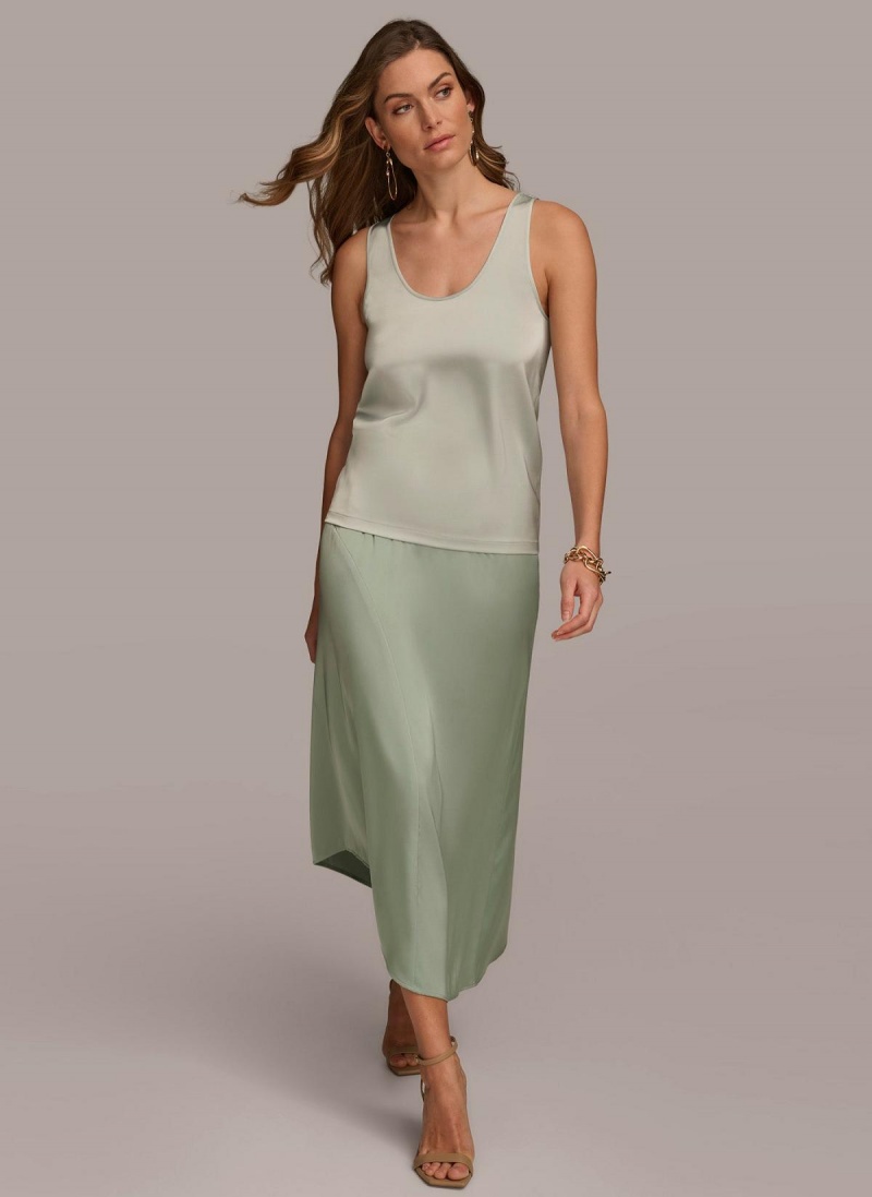 Donna Karan Scoop Neck Tank Skirt Blue | USA_DK30223