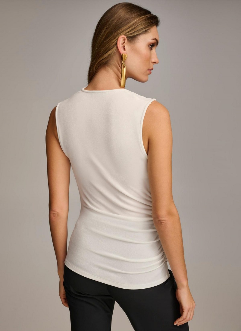 Donna Karan Shoulder Hardware Sweaters and Tops Cream | USA_DK71889