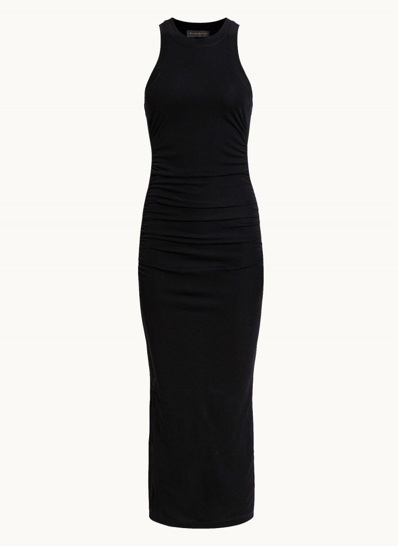 Donna Karan Sleeveless Ruched Dress Black | USA_DK63213