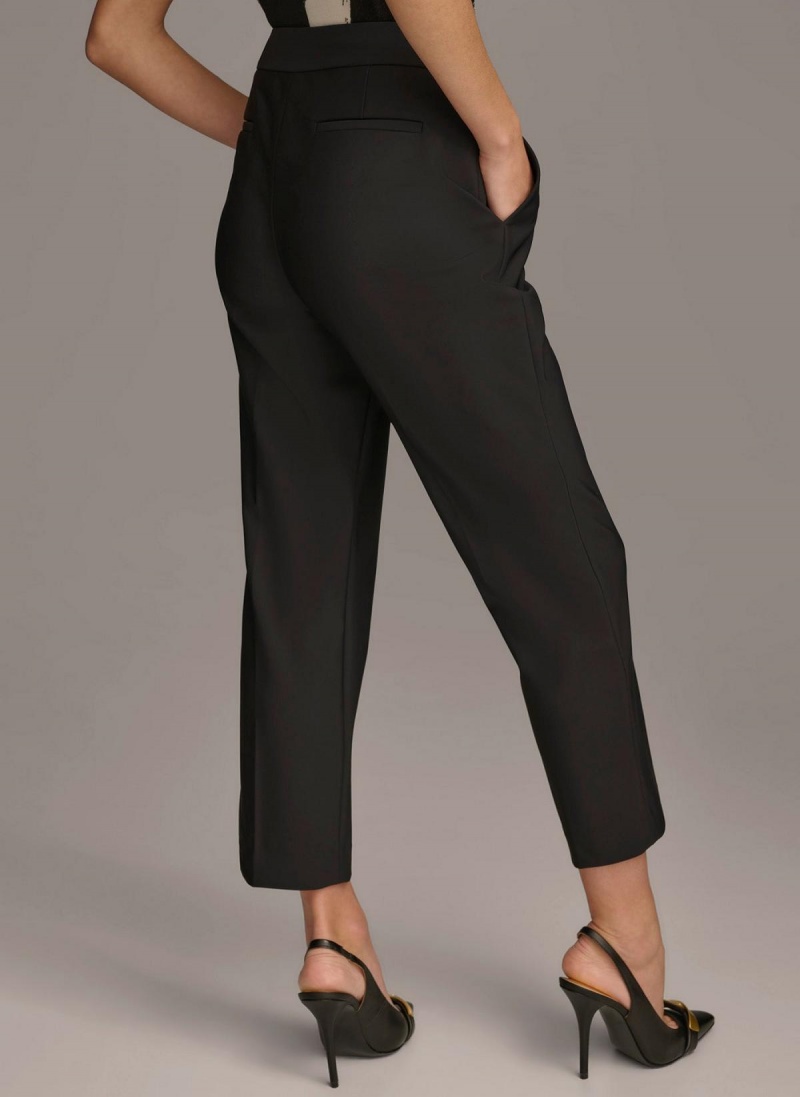 Donna Karan Slim Leg Ankle Length Pants Black | USA_DK70359