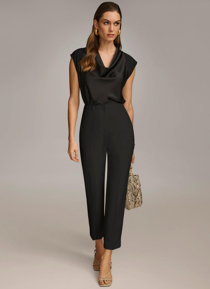 Donna Karan Slim Leg Pants Black | USA_DK35997