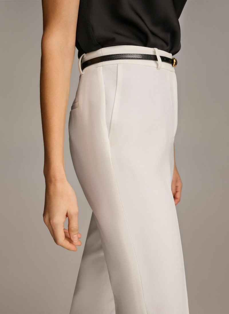 Donna Karan Straight With Belt Pants White | USA_DK84023