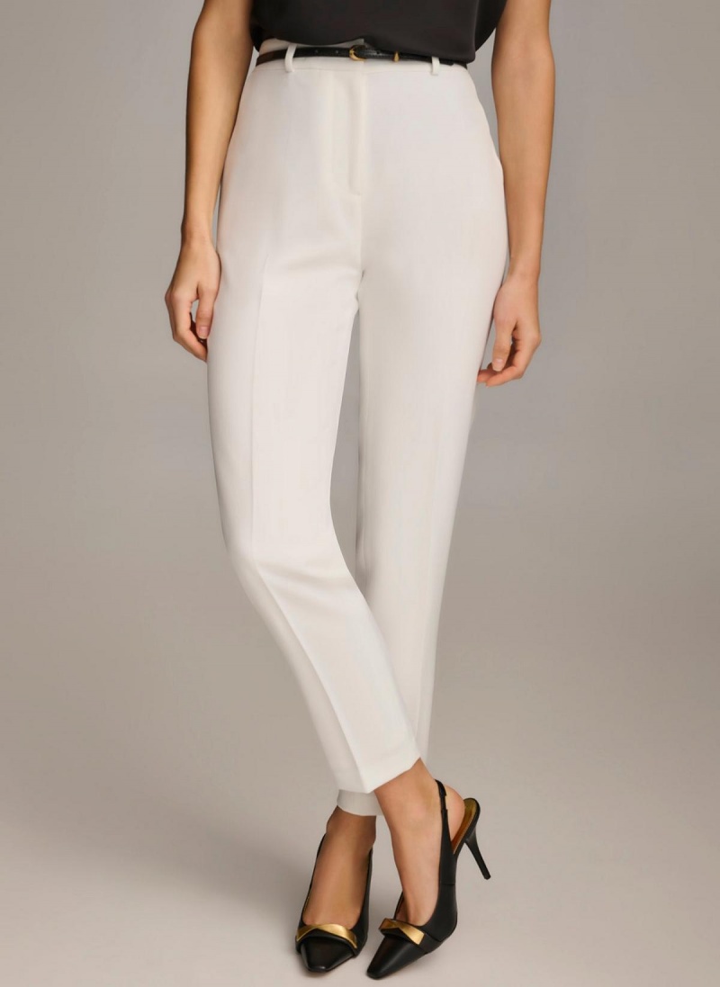 Donna Karan Straight With Belt Pants White | USA_DK84023