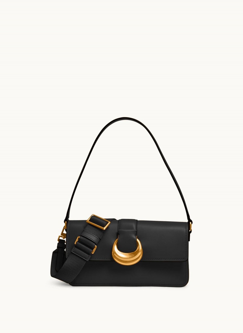 Donna Karan Valley Stream Shoulder Bag Black / Gold | USA_DK95136