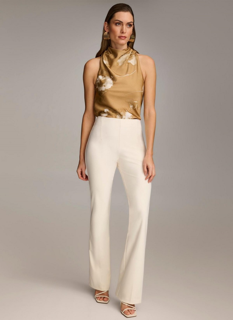 Donna Karan Wide Leg Pants White | USA_DK74026