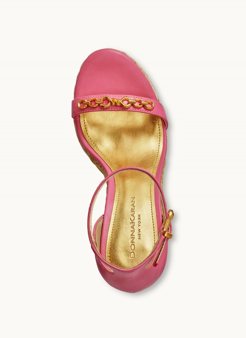 Donna Karan Yulissa Ankle Strap Espadrille Sandals Rose | USA_DK81225