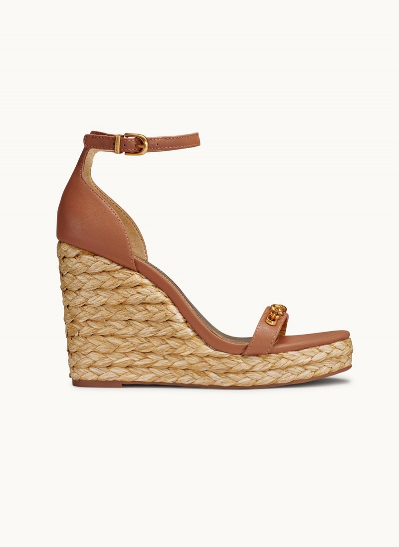 Donna Karan Yulissa Ankle Strap Espadrille Sandals Brown | USA_DK23644